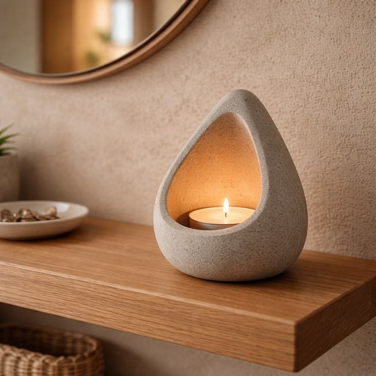 Stone Teardrop Tealight Holder
