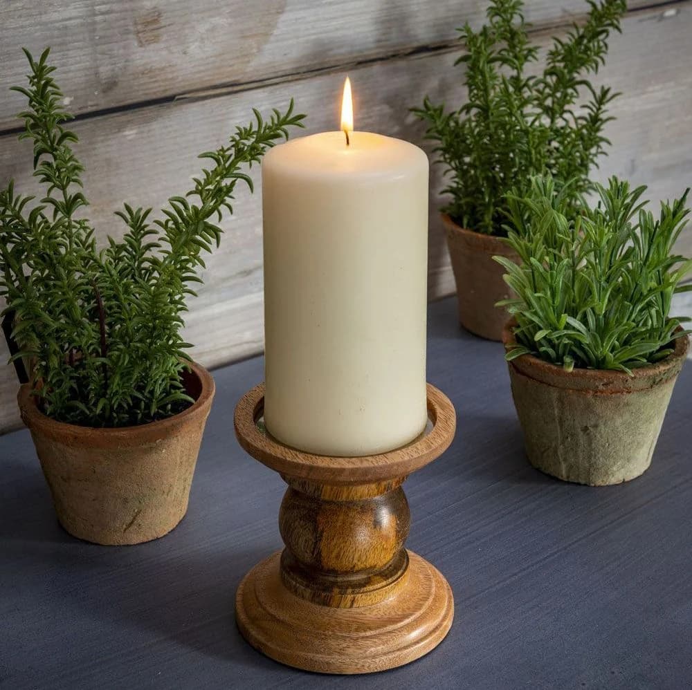 Classic Wooden Pillar Candle Stand