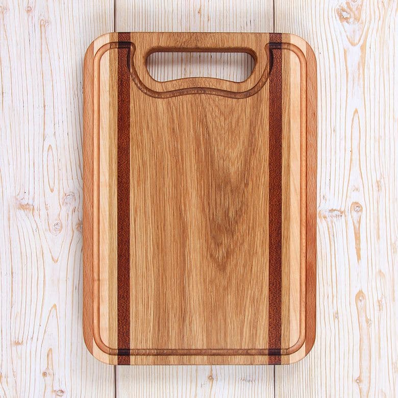 Two-Tone Stripe Chopping Board with Top Handle