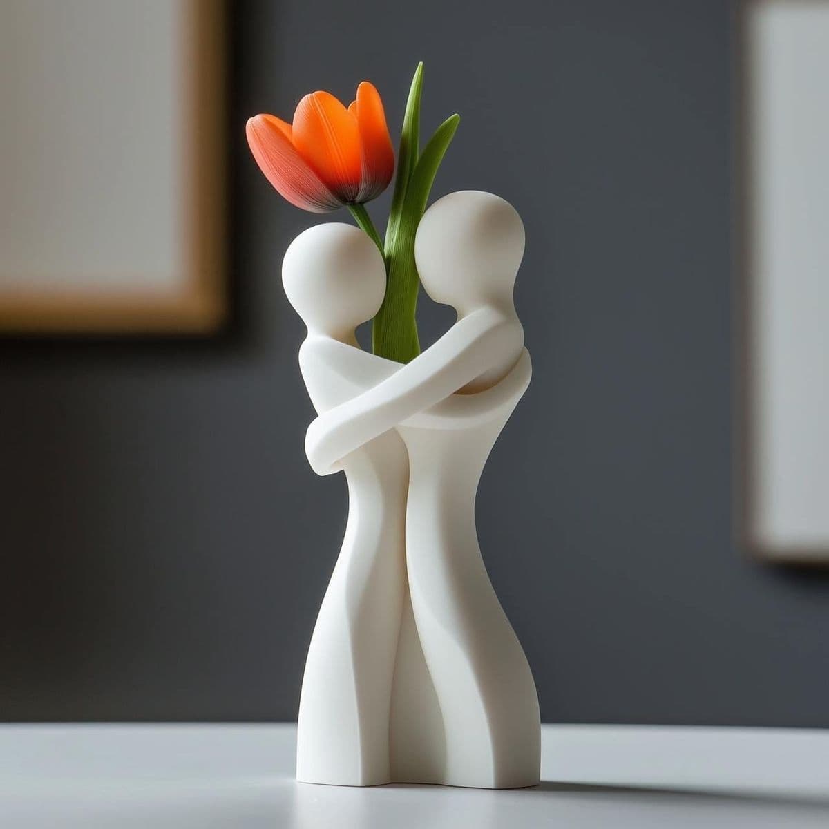Embracing Couple Figurine Vase