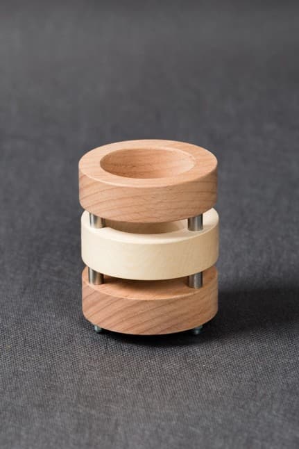 Three-Tier Stacked Ring Wooden Pen Holder