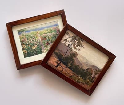 Dark Walnut Vintage Wood Photo Frame Set
