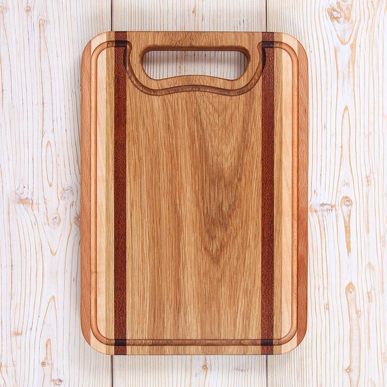 Two-Tone Stripe Chopping Board with Top Handle