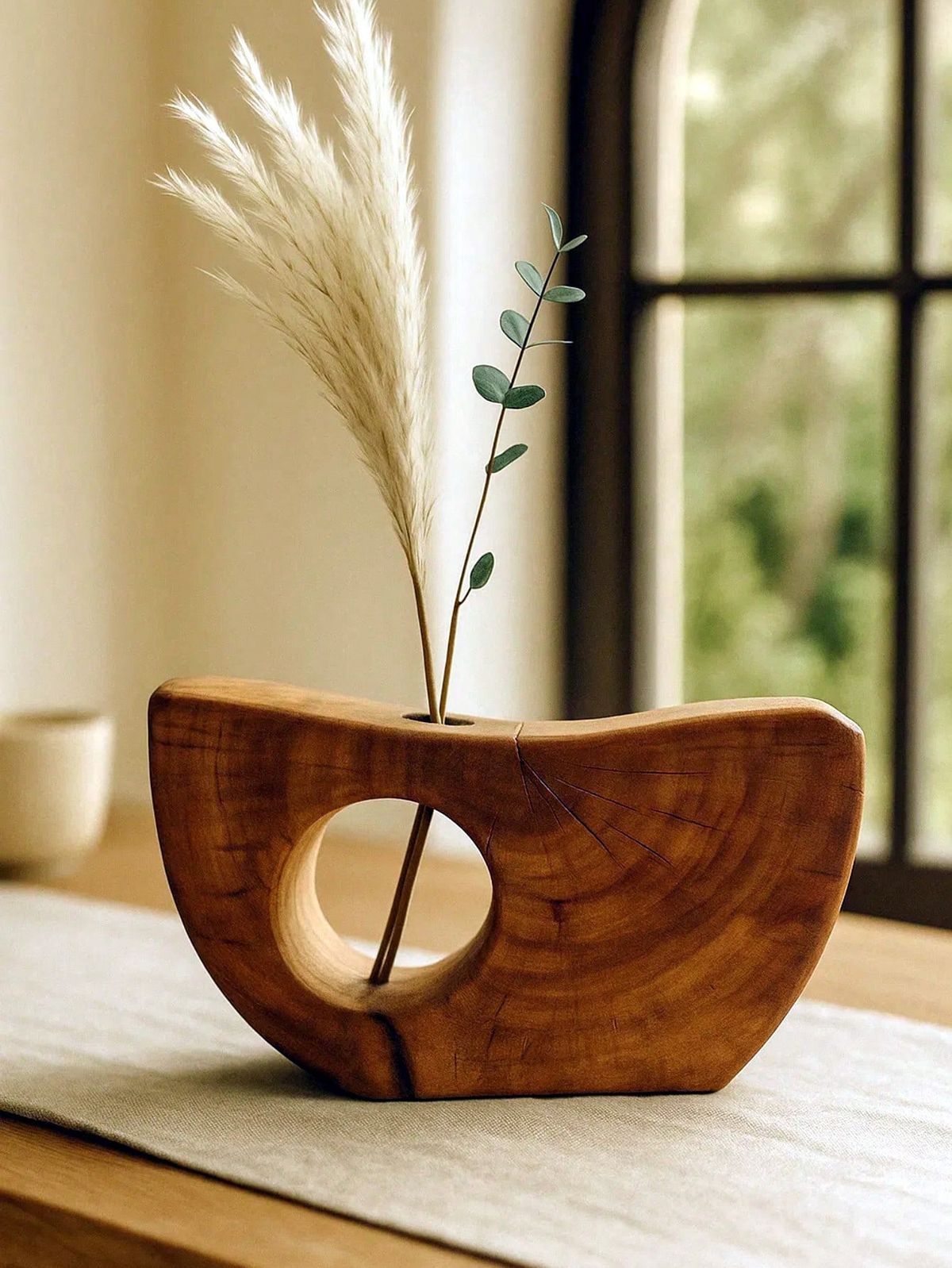 Handcrafted Wooden Table Vase