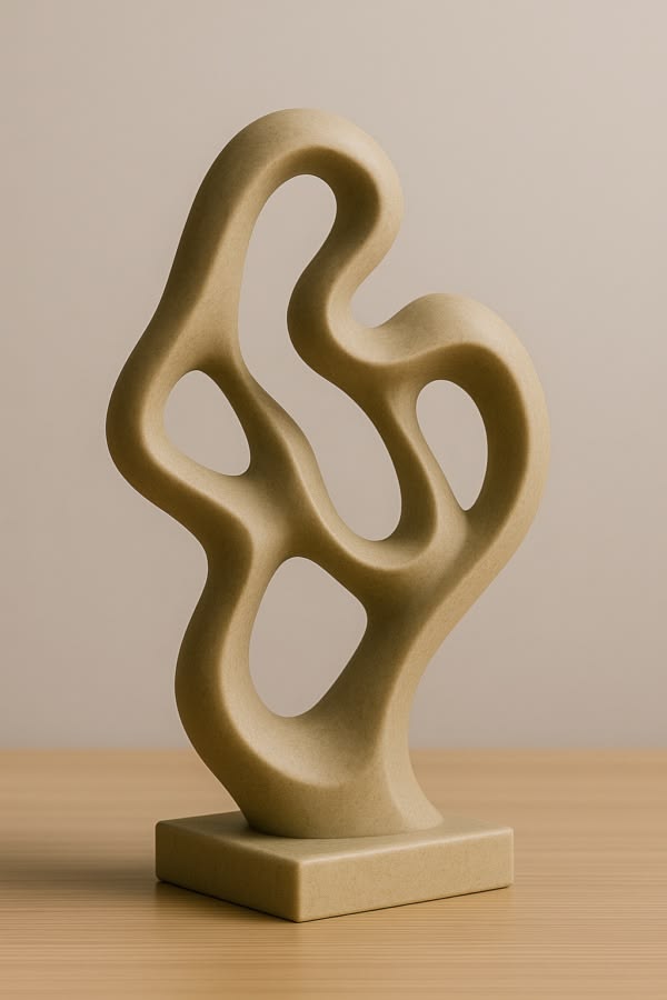 Olive Abstract Organic Loop Sculpture