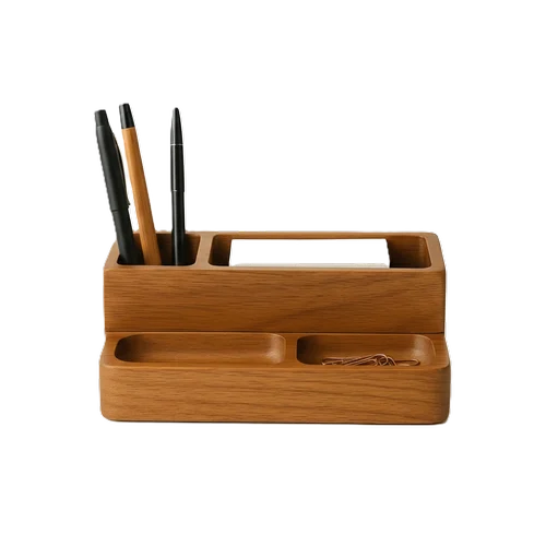 Bamboo Desk Organizer With Pen Holder