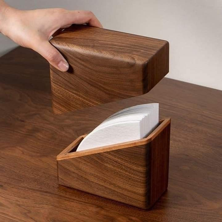 Covered Wooden Napkin Dispenser