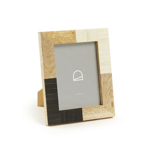 Natural Wood Patchwork Photo Frame